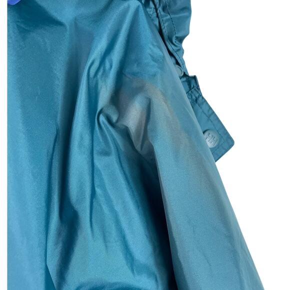 Helly Hansen Mens Large Packable Adjustable Rain Wind Full Zip Jacket Blue Flaws - Picture 14 of 16